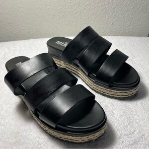 MIA Black Strappy Platform Sandals Elda Women Size 8M